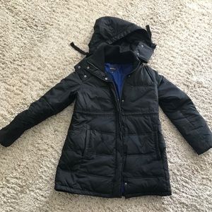 Black GAP XS maternity puffer coat- EUC